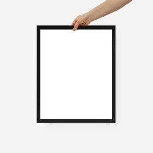 Ingelijste poster met passe-partout in zwart of wit