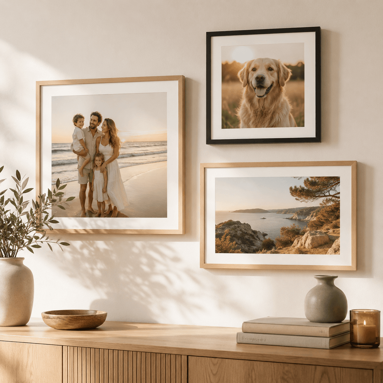 Ingelijste poster op 230g fotopapier met lijst en passe-partout
